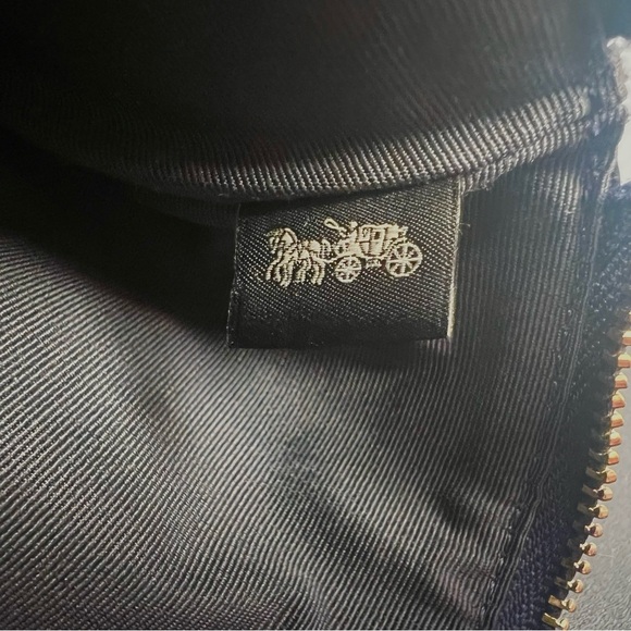 Coach Navy Blue Pebbled Wristlet - Picture 6 of 7